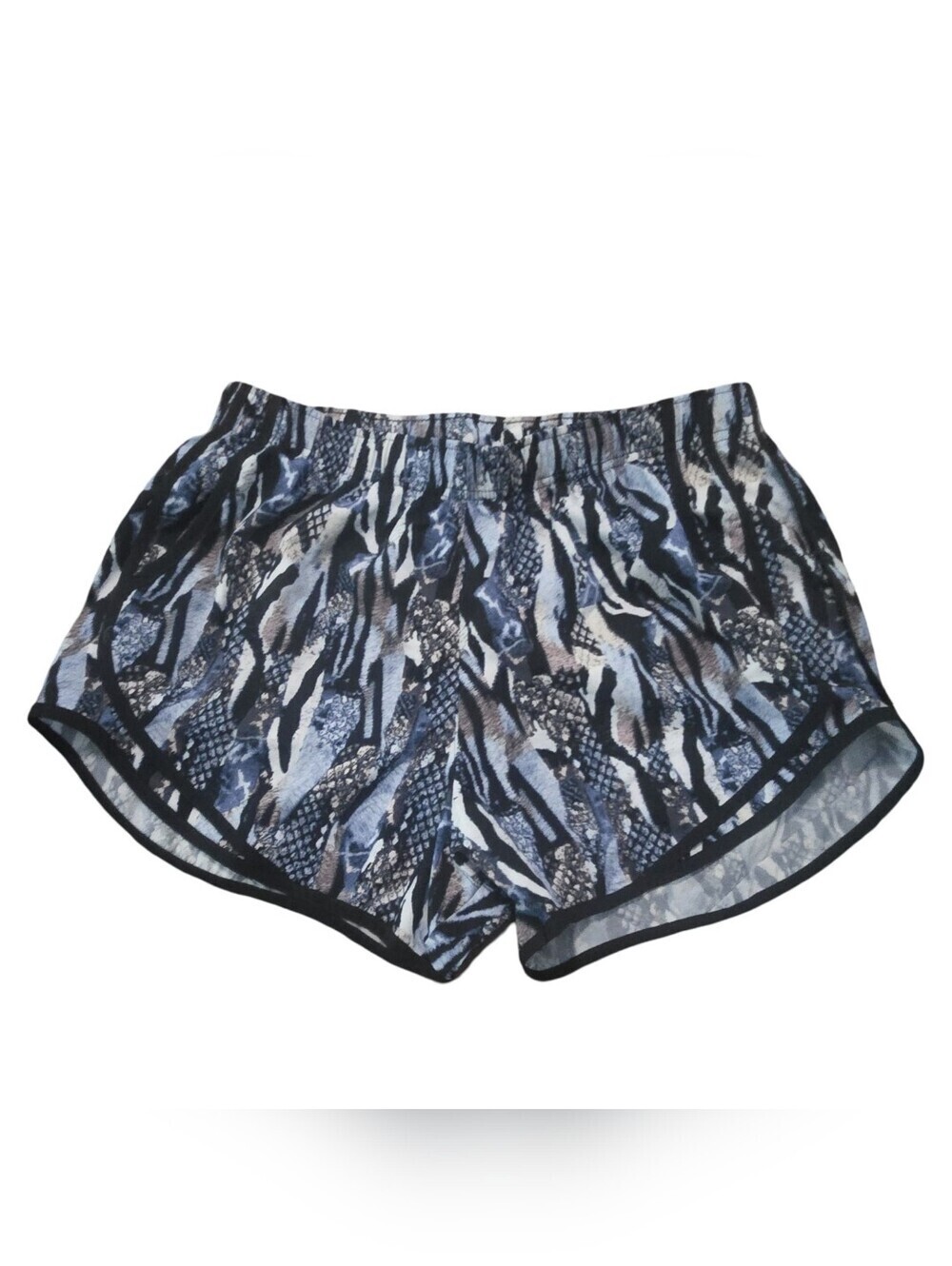 Calvin Klein Women's Blue and Black Abstract Athletic Shorts